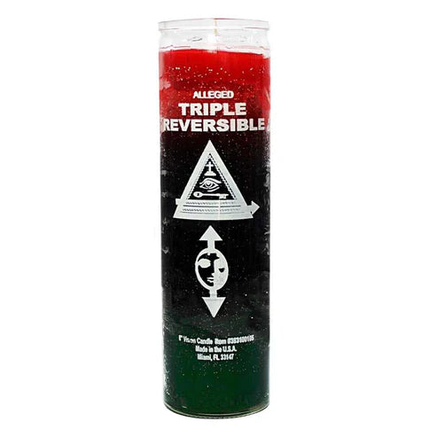 Triple Action Black–Red–White Candle / Velón Triple Acción Negro–Rojo–Blanco
