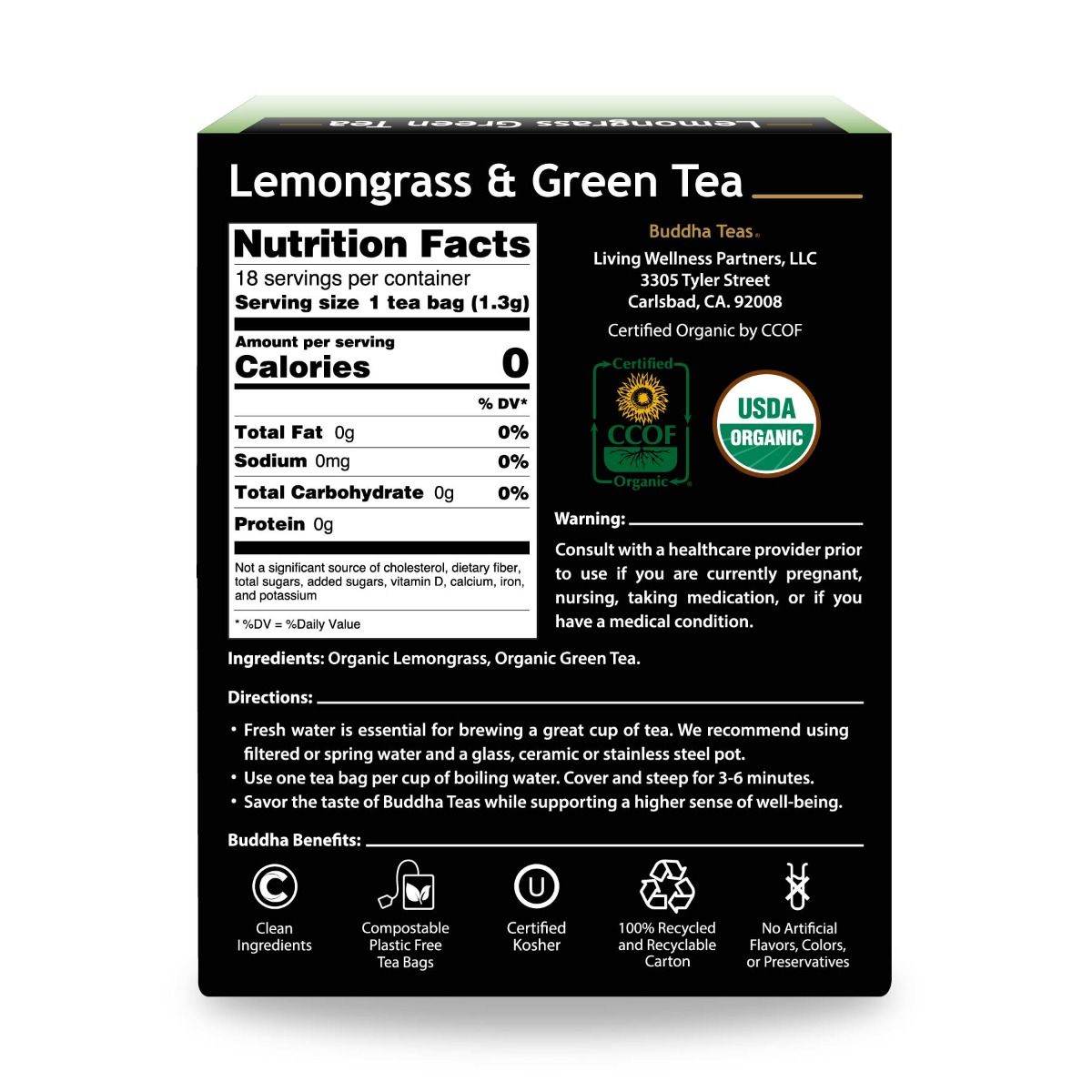 Buddha Teas Lemongrass Green Tea