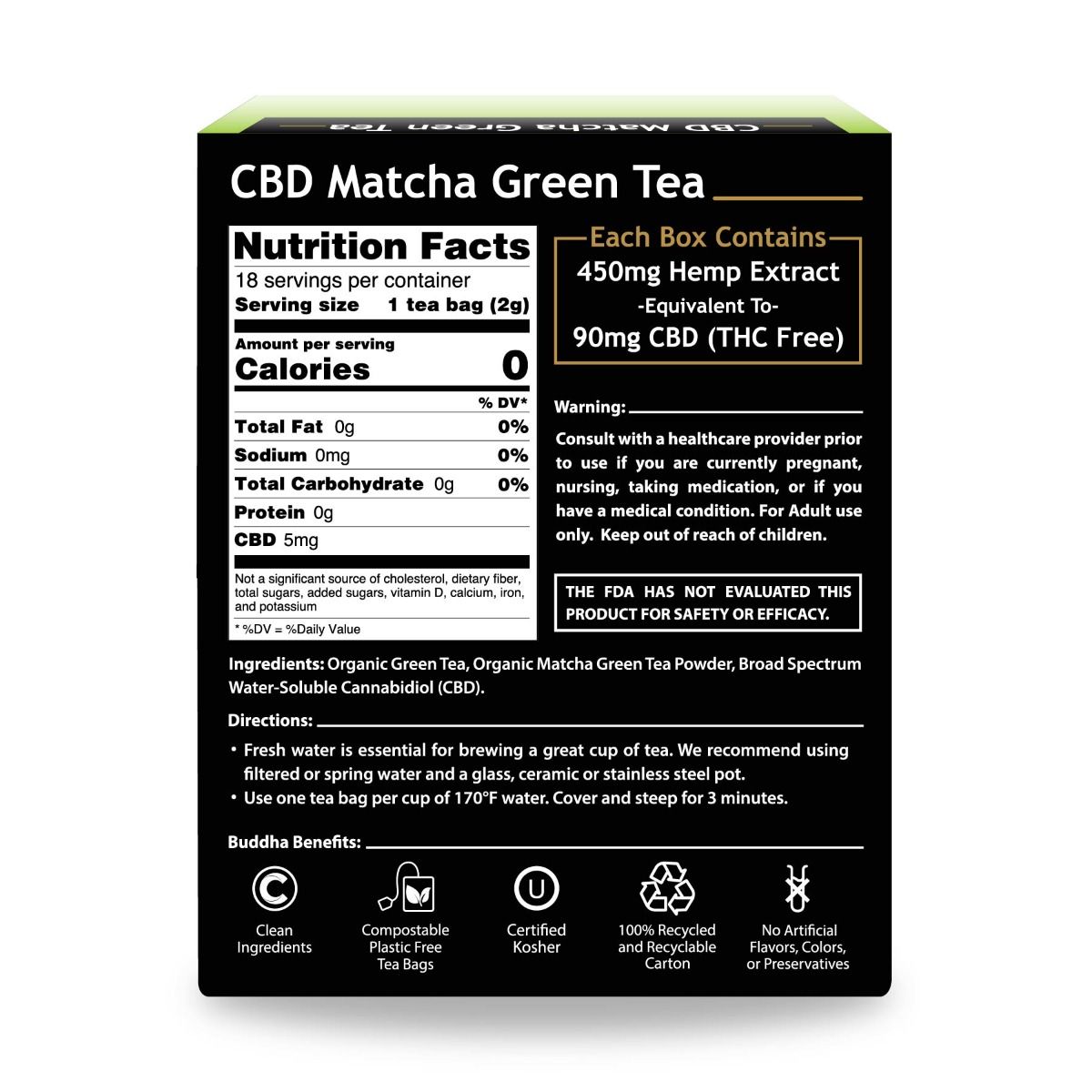 Buddha Teas CBD Matcha Green Tea